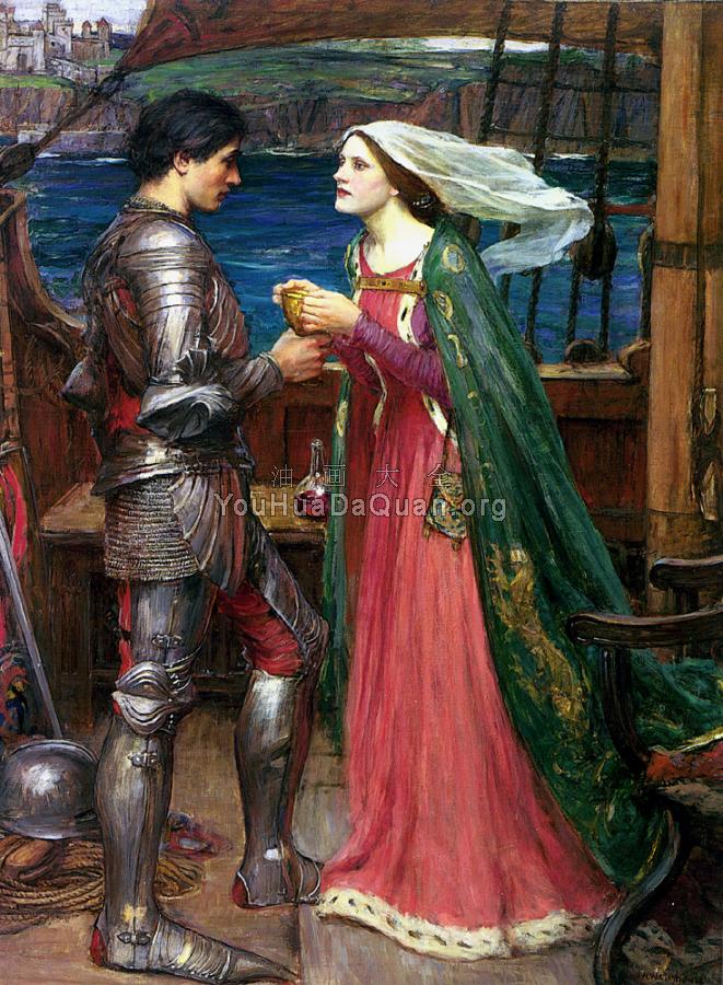 Tristan and Isolde with the Potion - 约翰·威廉姆·沃特豪斯